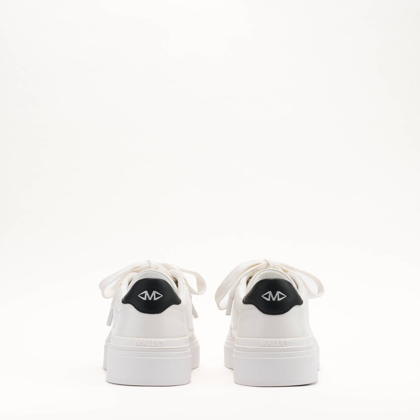 MALLET Lansbury Men's White Nappa Leather Trainers - Kick Game