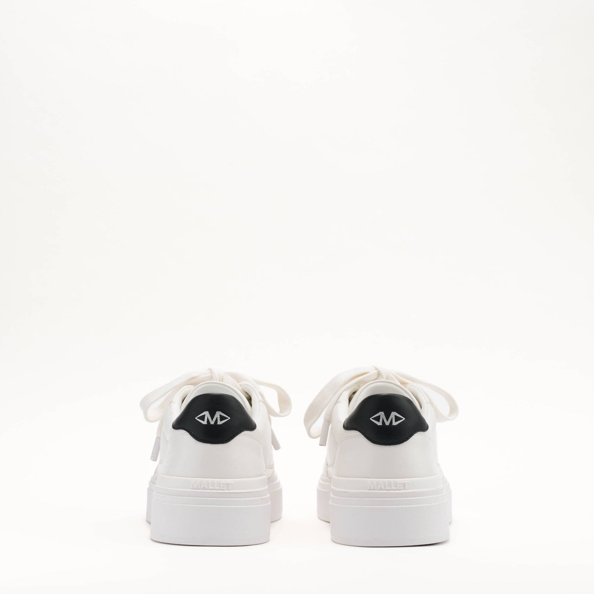 MALLET Lansbury Men's White Nappa Leather Trainers - Kick Game