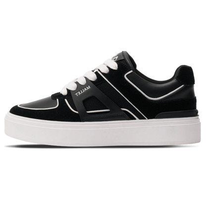 MALLET Fenchurch Men's Black White Leather Trainers - Kick Game