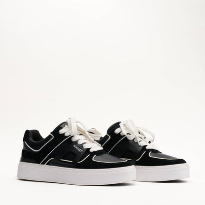 MALLET Fenchurch Men's Black White Leather Trainers - Kick Game
