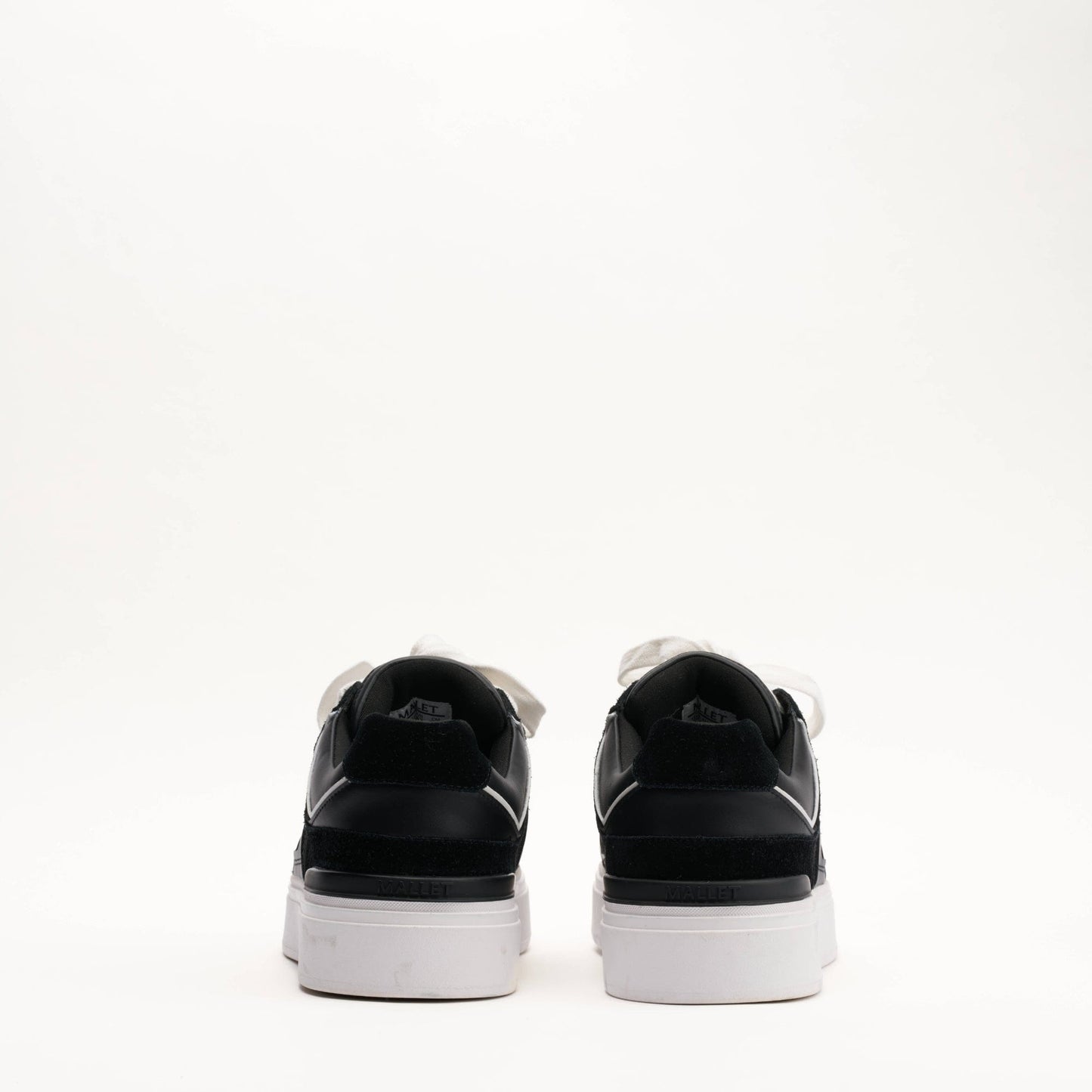 MALLET Fenchurch Men's Black White Leather Trainers - Kick Game