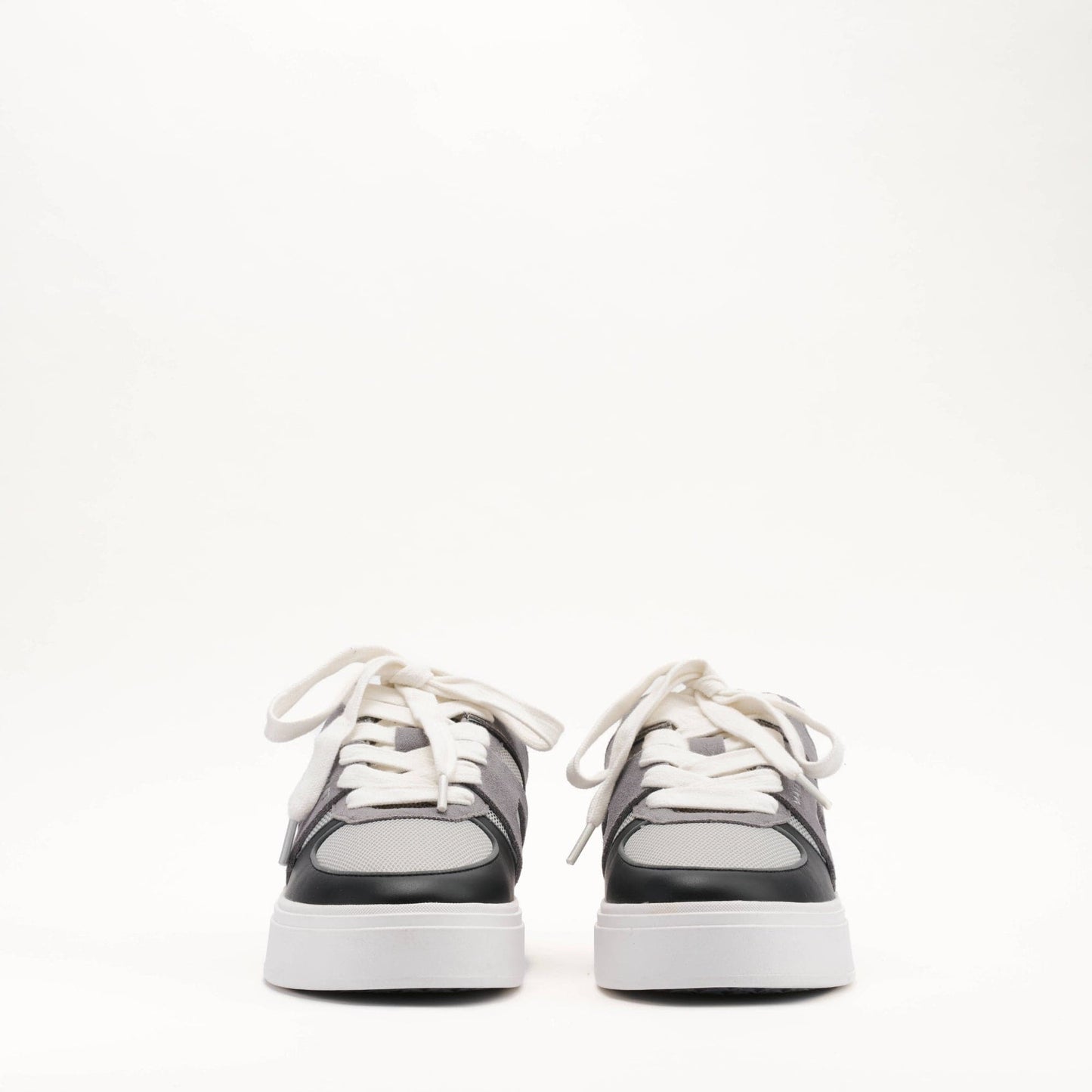 MALLET Fenchurch Men's Grey Black Leather Trainers - Kick Game