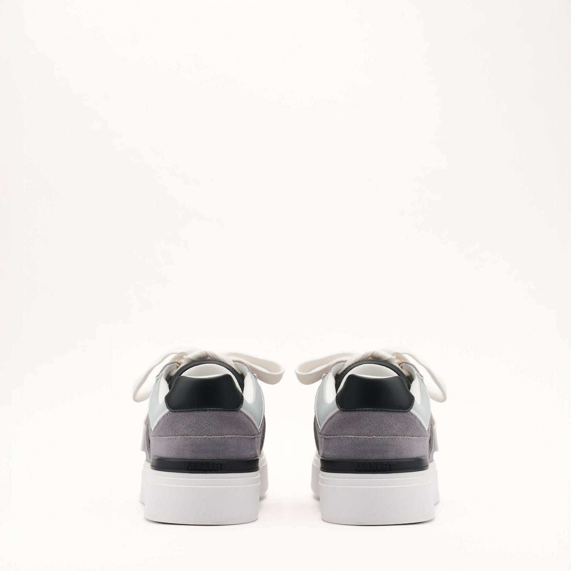 MALLET Fenchurch Men's Grey Black Leather Trainers - Kick Game