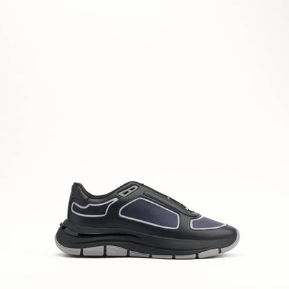 MALLET Alton Men's Black Chrome Ombre Leather Trainers