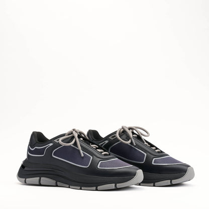 MALLET Alton Men's Black Chrome Ombre Leather Trainers