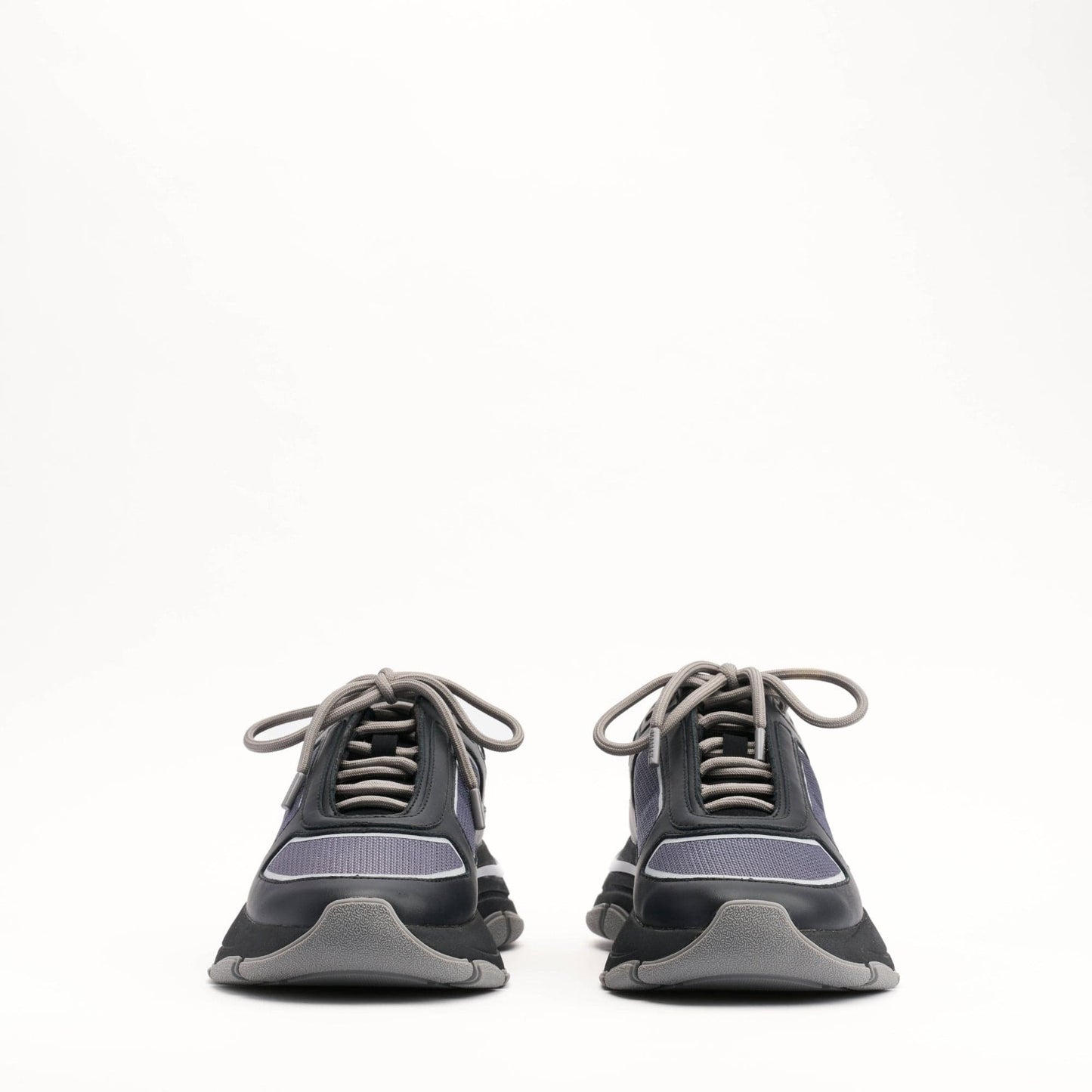 MALLET Alton Men's Black Chrome Ombre Leather Trainers