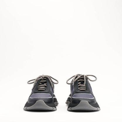 MALLET Alton Men's Black Chrome Ombre Leather Trainers