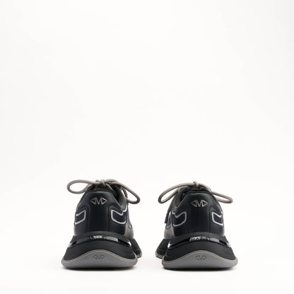 MALLET Alton Men's Black Chrome Ombre Leather Trainers