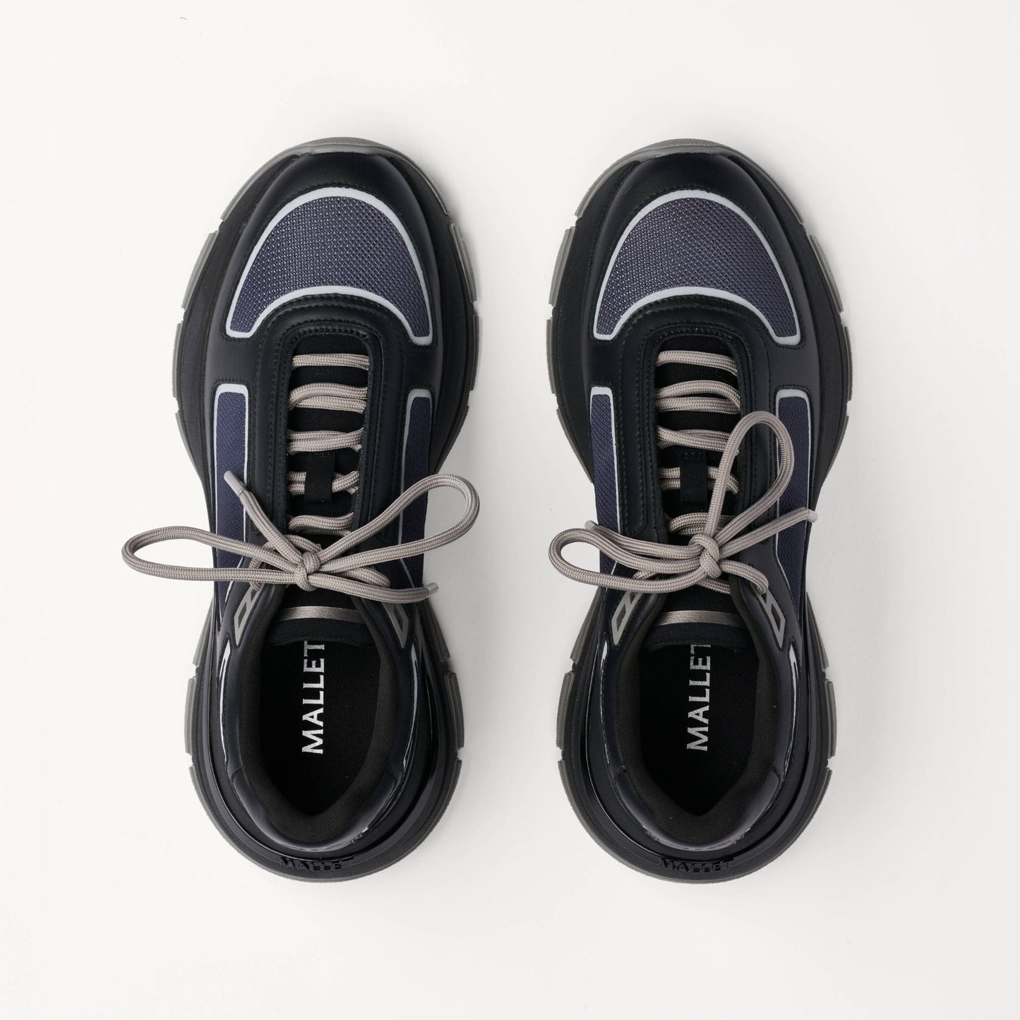 MALLET Alton Men's Black Chrome Ombre Leather Trainers