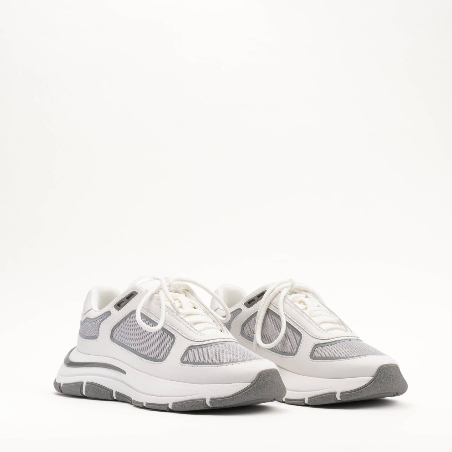 MALLET Alton Men's White Chrome Leather Trainers - Kick Game