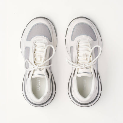 MALLET Alton Men's White Chrome Leather Trainers - Kick Game