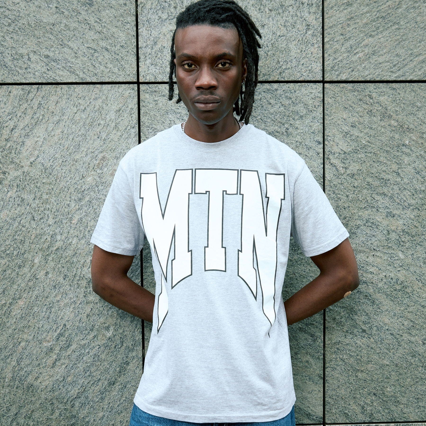 Motherlan MTN Two Tone Arch Logo T-shirt 'Grey' - Kick Game