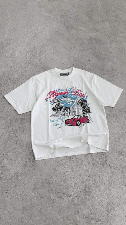 Legende Paris OVERNIGHT SKETCH T-SHIRT - WHITE - Kick Game