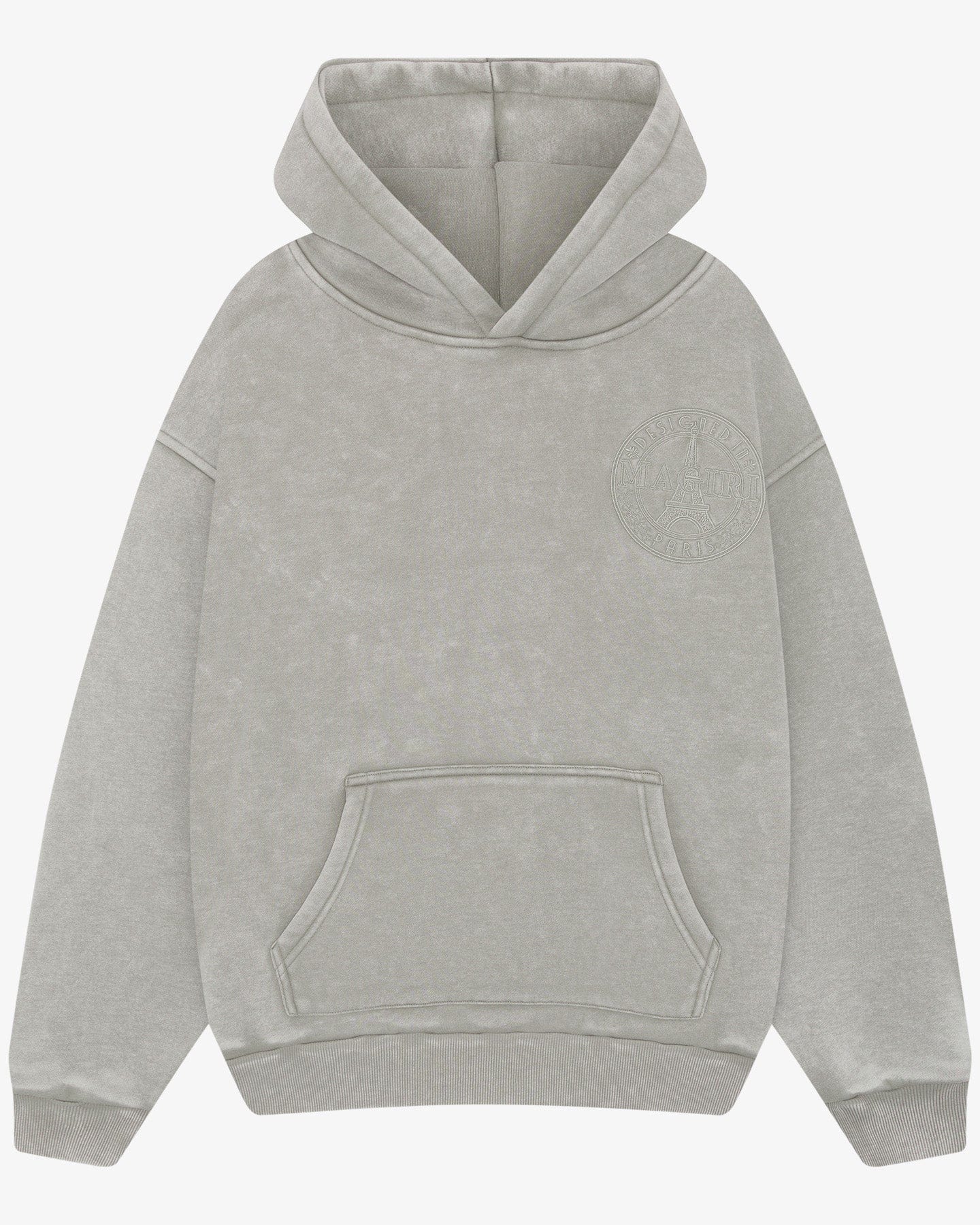 Magiri Embroidered Acid Wash Hoodie 'Washed Oatmeal' - Kick Game