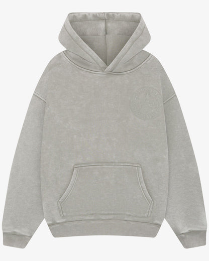 Magiri Embroidered Acid Wash Hoodie 'Washed Oatmeal' - Kick Game