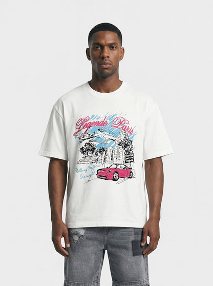 Legende Paris OVERNIGHT SKETCH T-SHIRT - WHITE - Kick Game