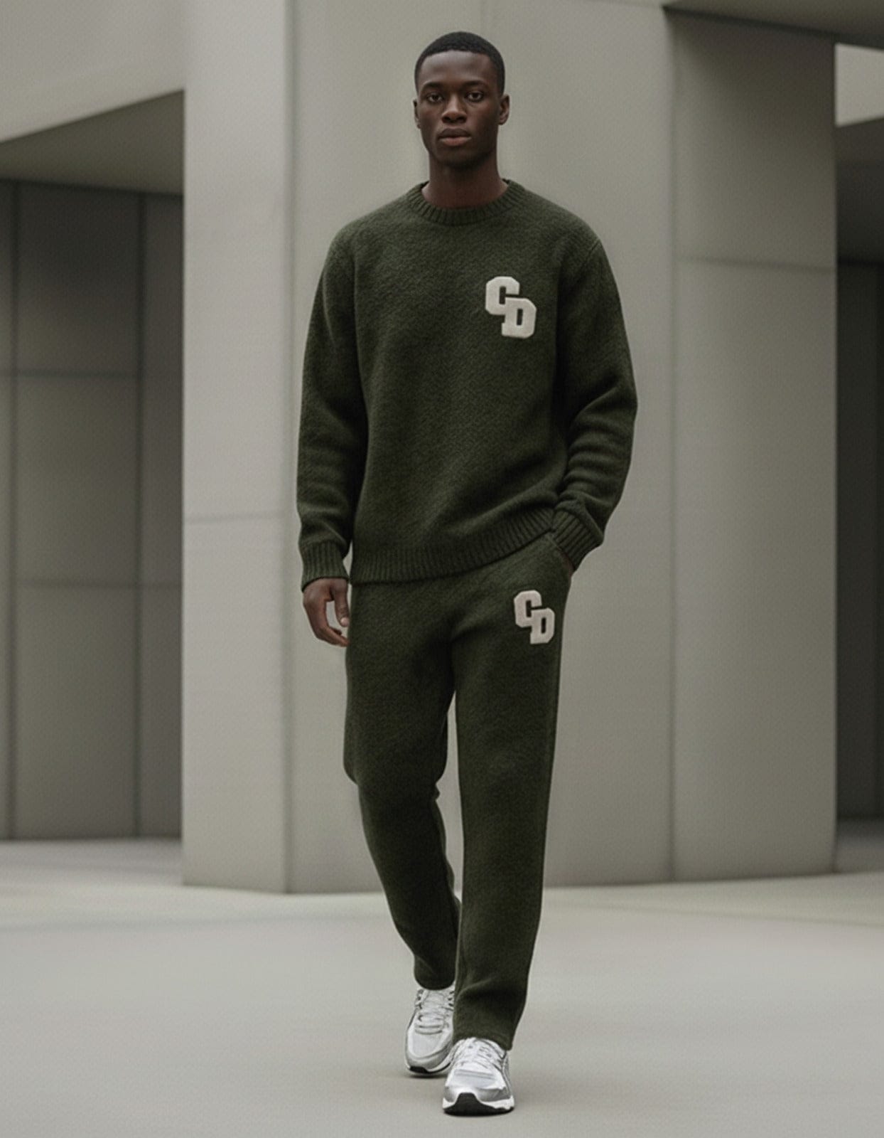 Cardair CD Logo Knit Sweater - Olive - Kick Game