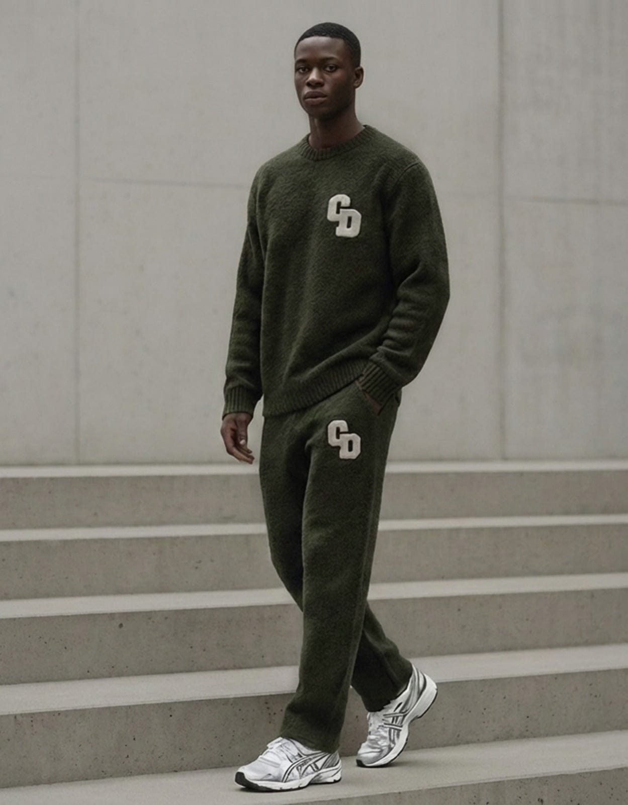Cardair CD Logo Knit Joggers - Olive - Kick Game