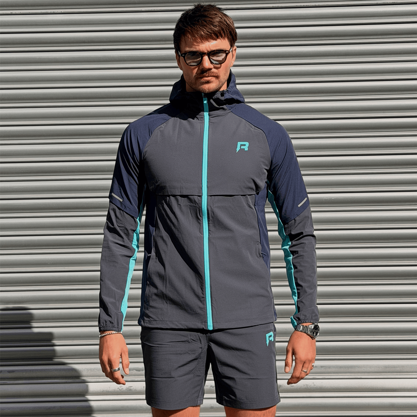 Reprimo Vortex Windbreaker Jacket 'Blue Steel Cyan' - Kick Game