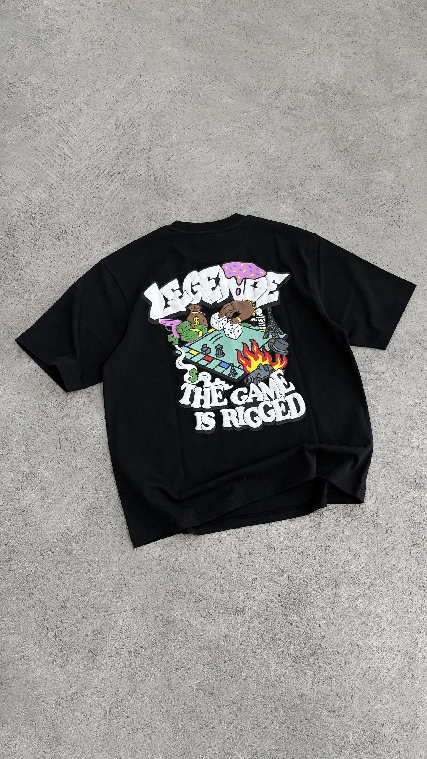 Legende Paris GAME IS RIGGED T-SHIRT - BLACK - Kick Game