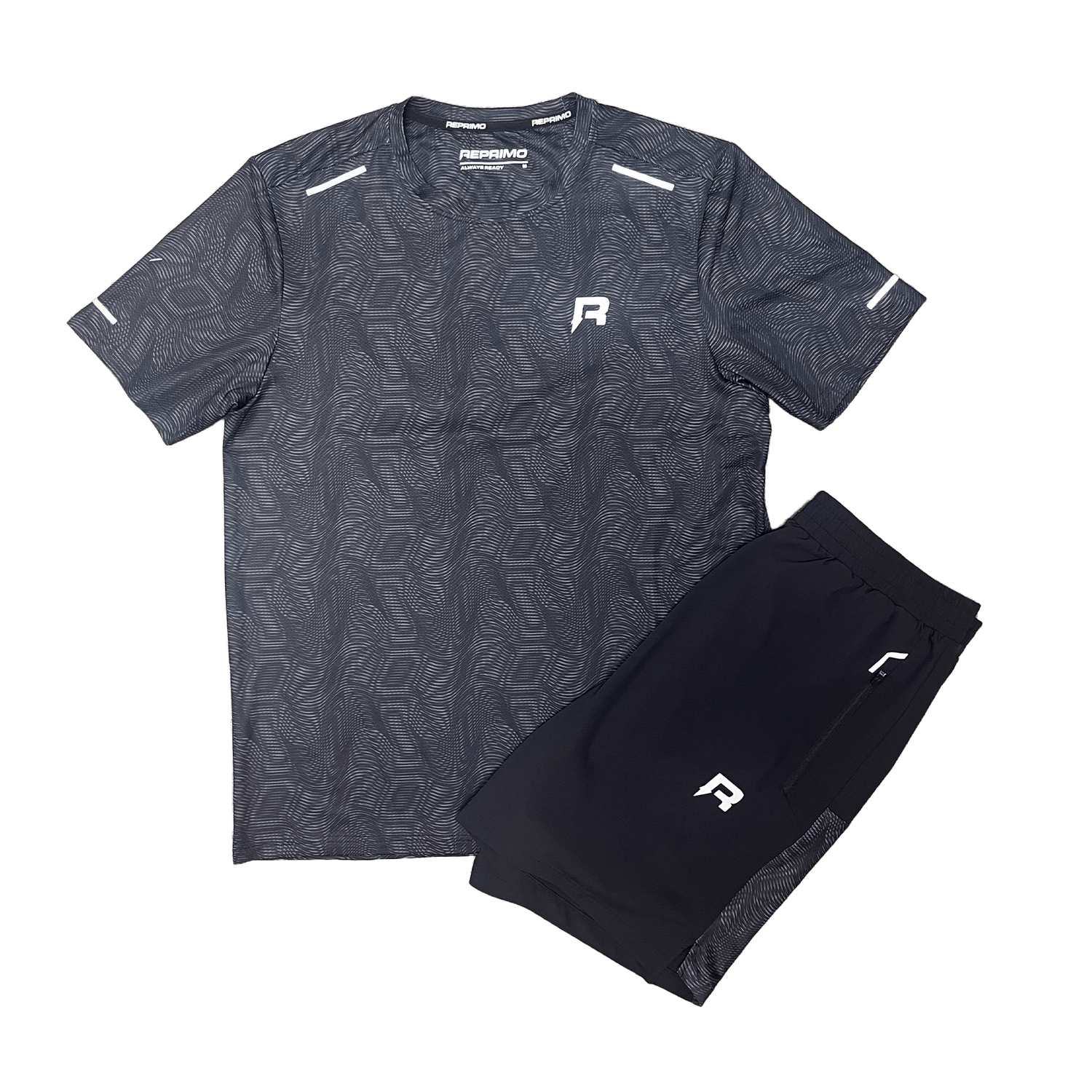 Reprimo Ripple Tee and Shorts Set 'Black' - Kick Game