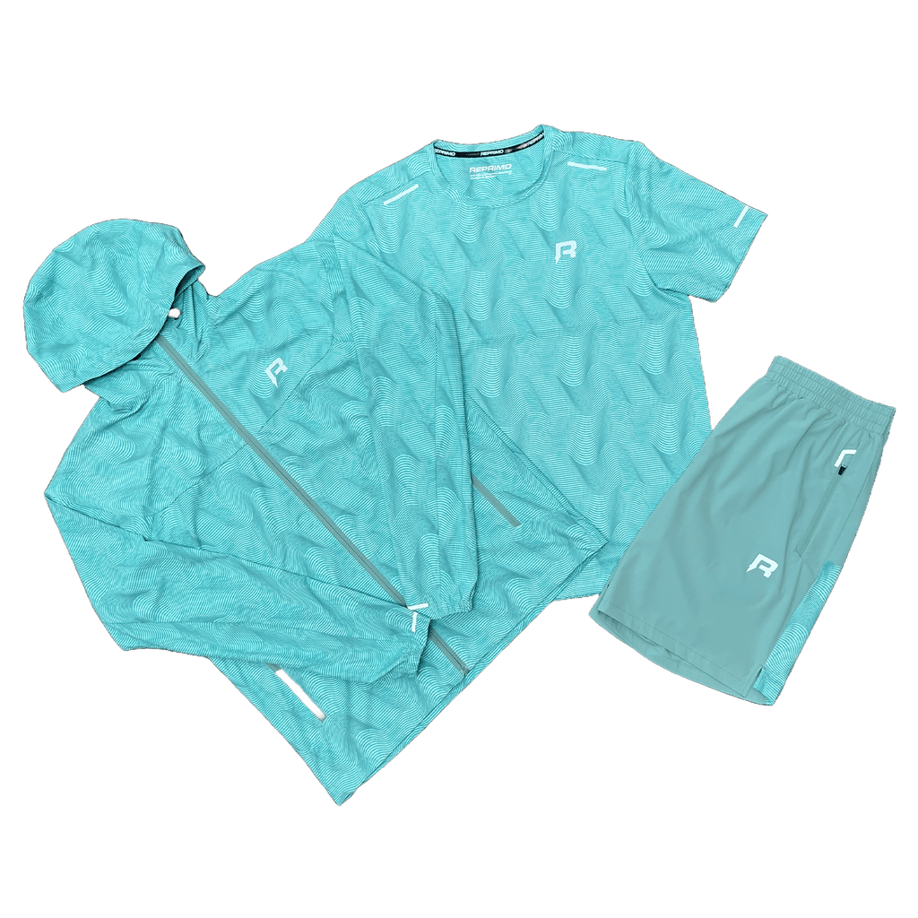 Reprimo Ripple Jacket, Tee and Shorts Set 'Mint' - Kick Game