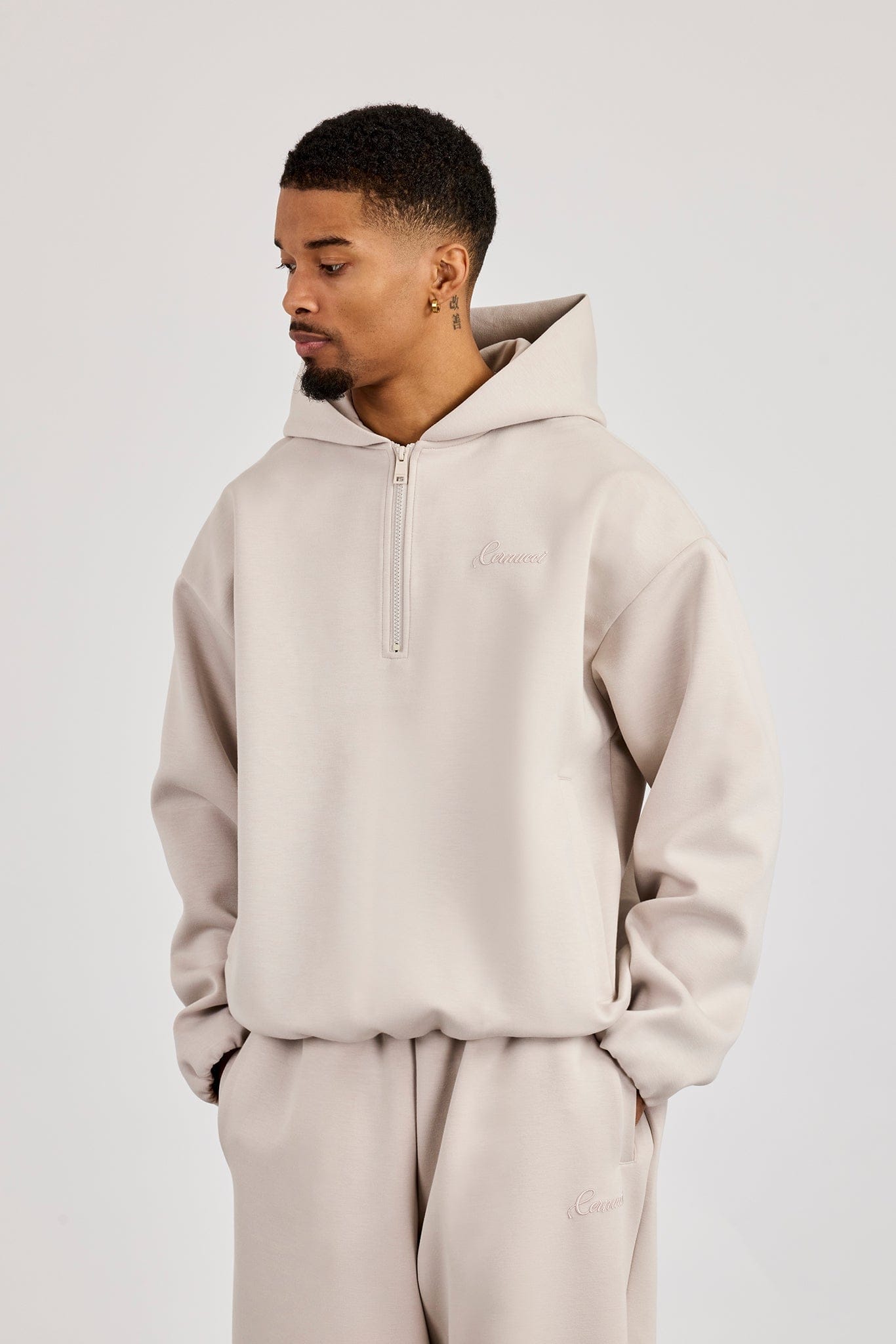 Scuba Half Zip Hoodie - Light Grey - Kick Game