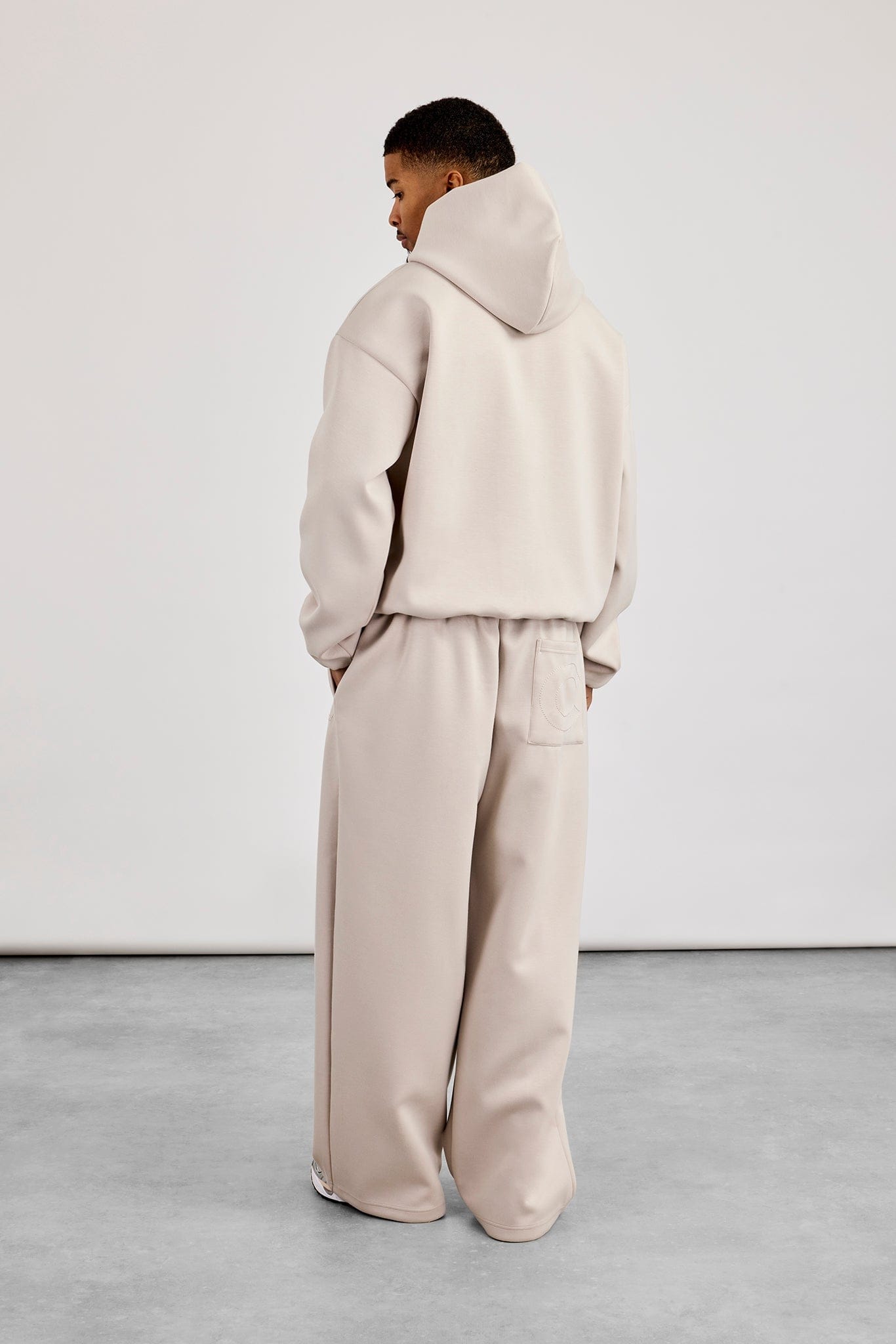 Scuba Half Zip Hoodie & Baggy Fit Jogger - Light Grey - Kick Game