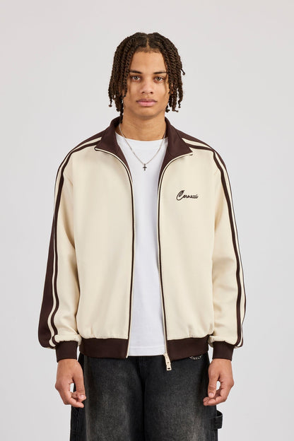 Mens Contrast Detail Track Top - Off White - Kick Game