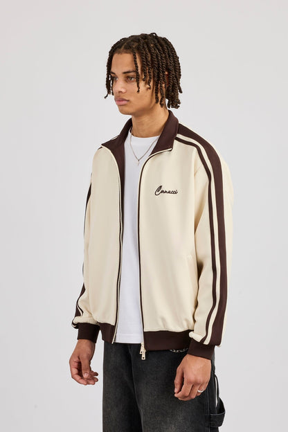 Mens Contrast Detail Track Top - Off White - Kick Game