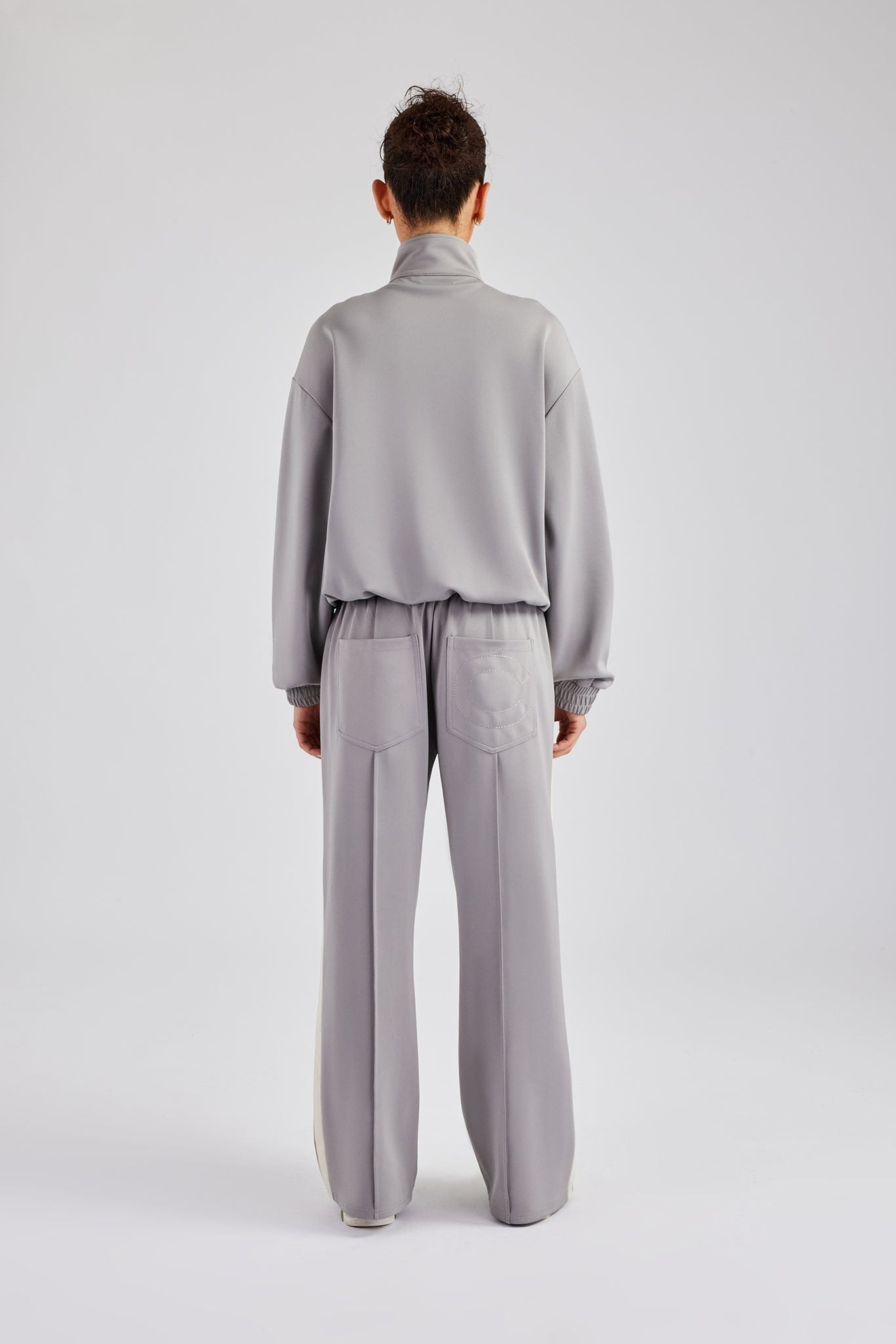 Taping Wide Leg Track Pant - Grey - Kick Game
