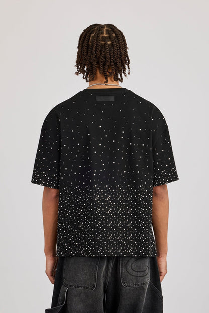 Cernucci Boxy Rhinestone T-Shirt - Black - Kick Game