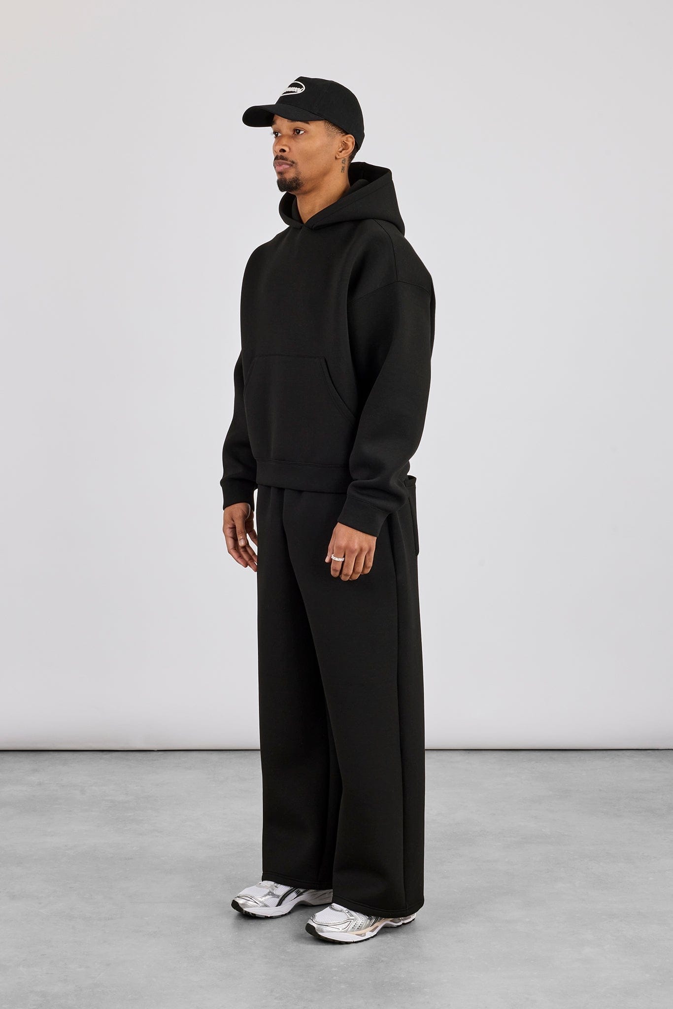 Scuba Boxy Hoodie & Baggy Fit Trouser - Black - Kick Game