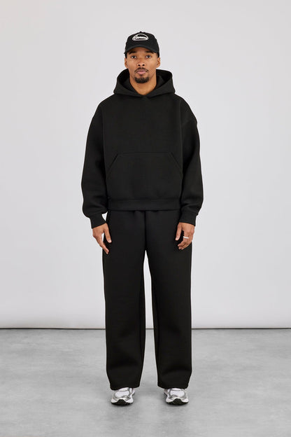 Scuba Boxy Hoodie & Baggy Fit Trouser - Black - Kick Game