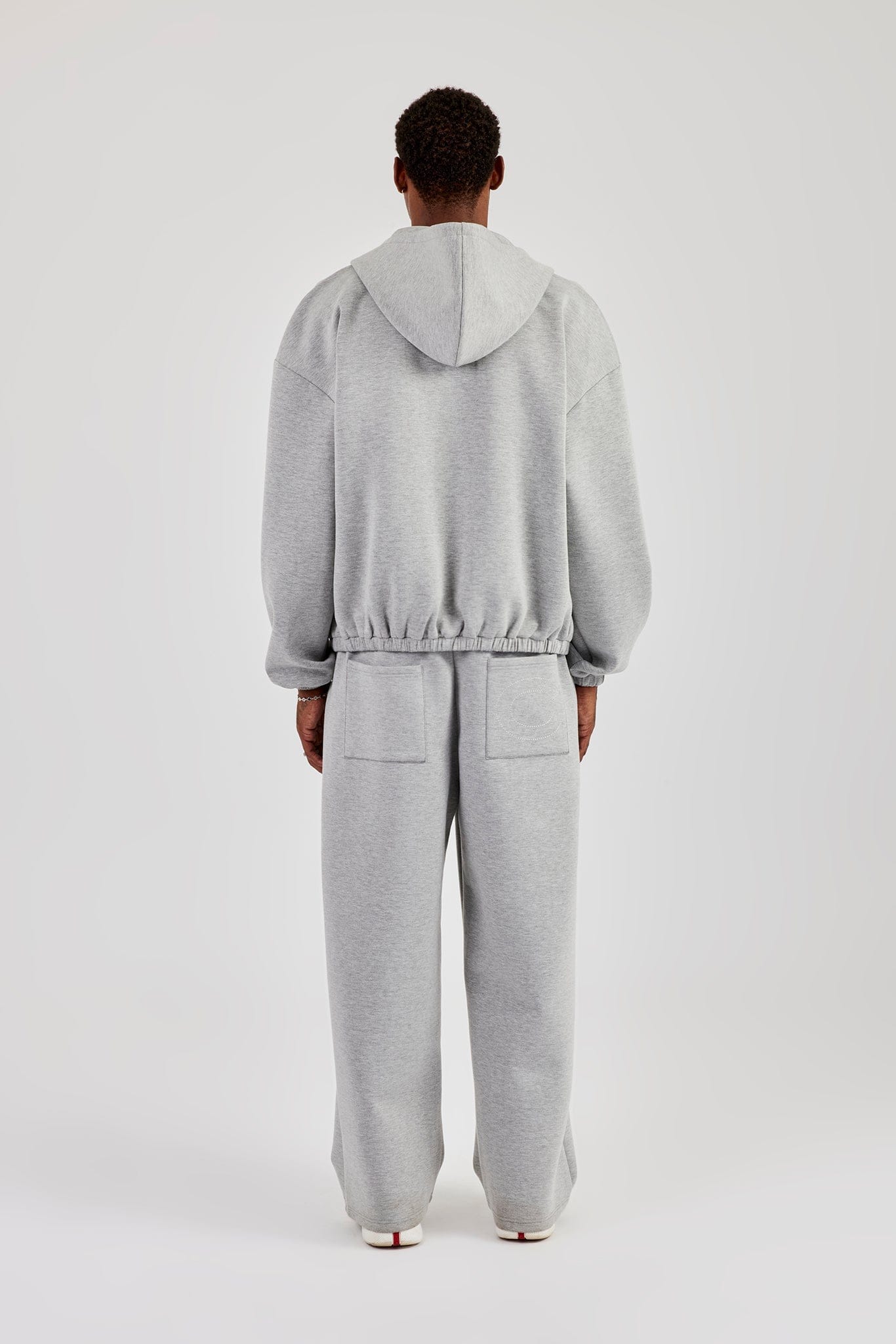 Zip Hooded Panelled Scuba Jacket & Baggy Fit Trouser - Grey - Kick Game