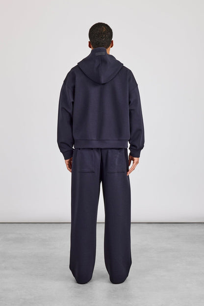 Scuba Zip Through Boxy Hoodie & Baggy Fit Trouser - Navy - Kick Game