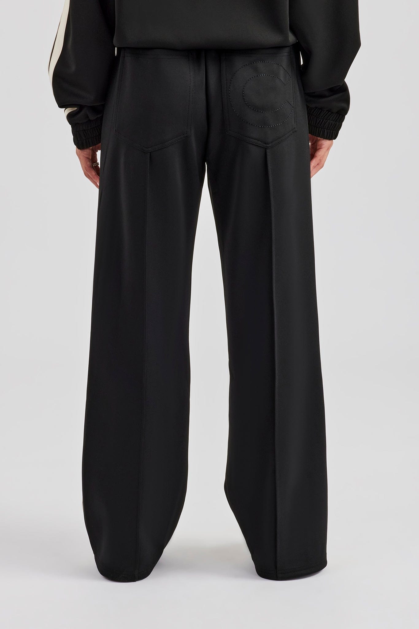 Taping Wide Leg Track Pant - Black - Kick Game