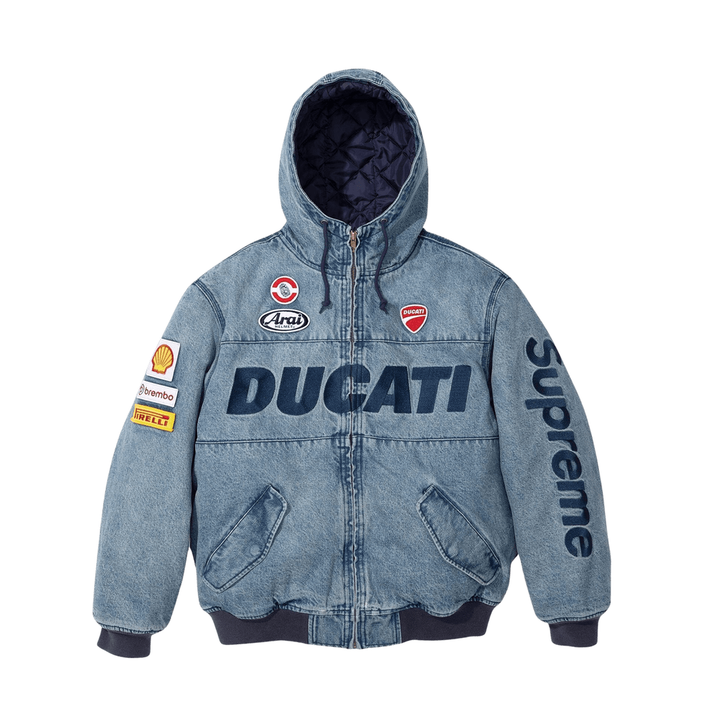 Supreme x Ducati Hooded Racing Jacket Blue Kick Game