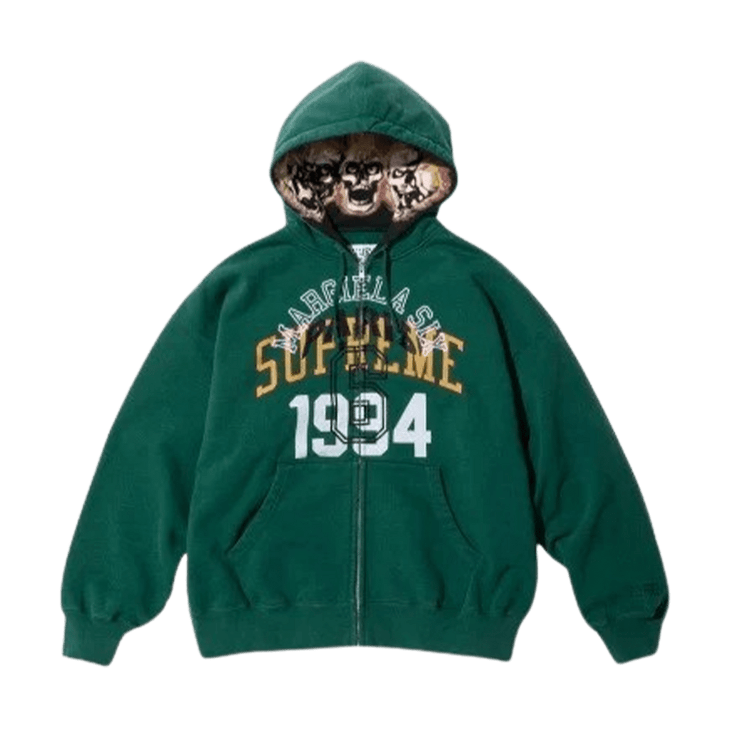 Supreme x MM6 Maison Margiela Zip Up Hoodie 'Dark Green' — Kick Game