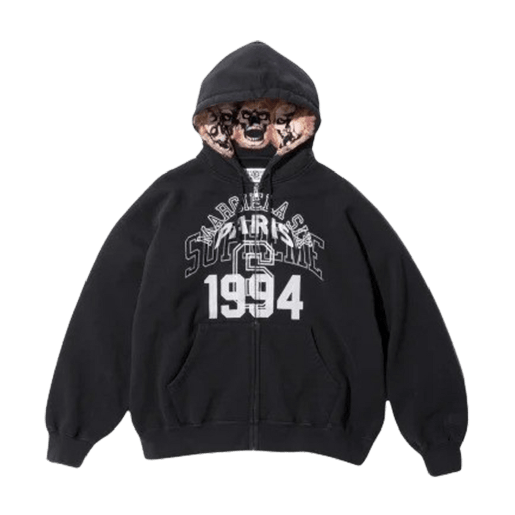 Supreme x MM6 Maison Margiela Zip Up Hoodie Black Kick Game
