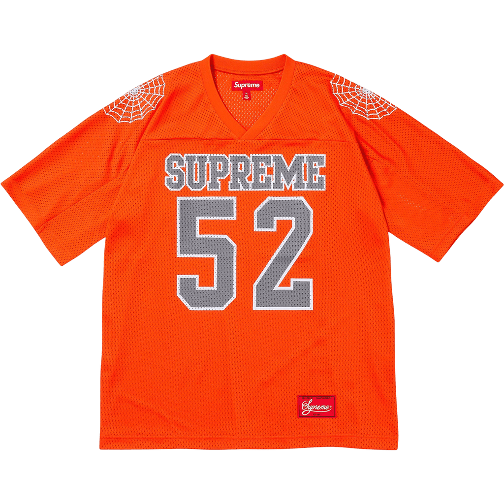 Supreme Spiderweb Football Jersey Orange Kick Game