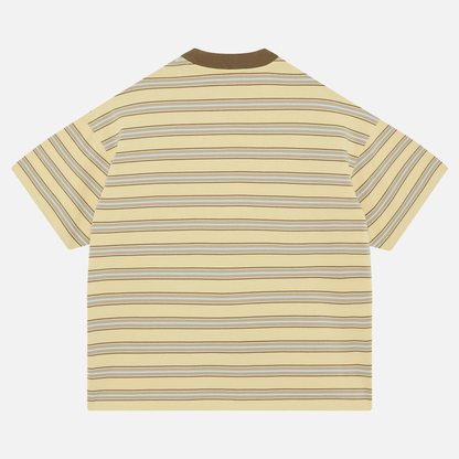 Summit Stripe Short Sleeve T-Shirt 'Yellow' - Kick Game