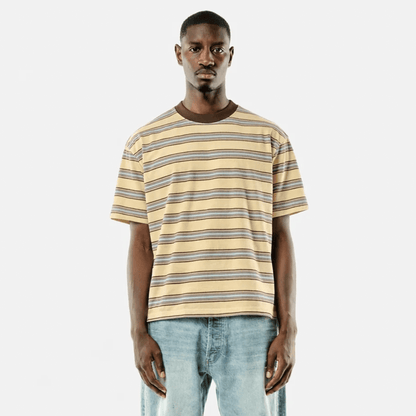 Summit Stripe Short Sleeve T-Shirt 'Yellow' - Kick Game