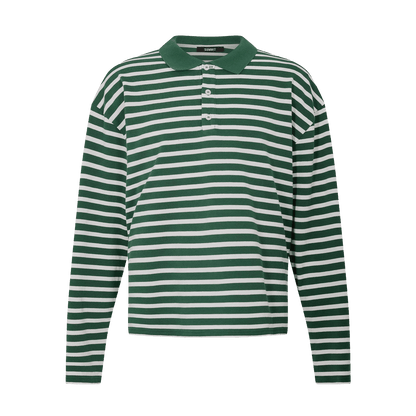 Summit Pique Long Sleeve Polo 'Forest White' - Kick Game