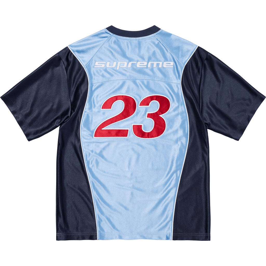 Supreme x Jordan Warm Up Jersey 'Light Blue/Navy' — Kick Game Supreme x Jordan Warm Up Jersey 'Light Blue/Navy' — Kick Game