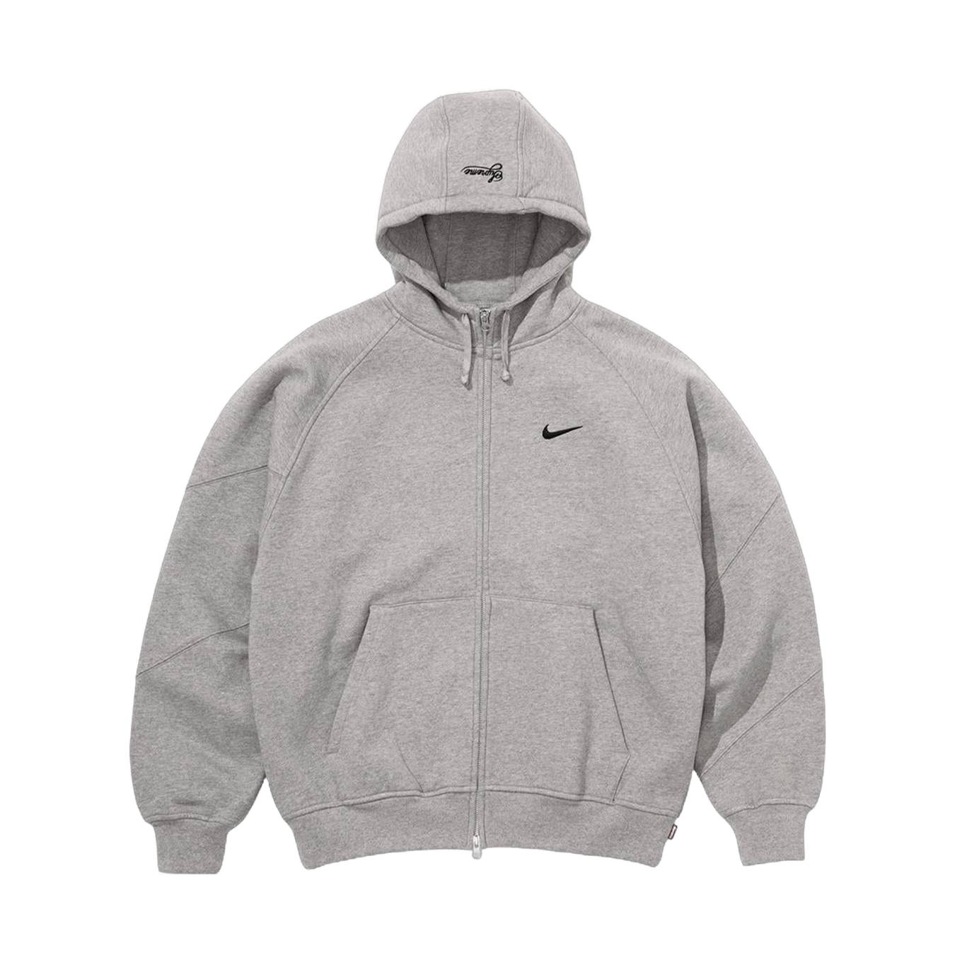 Supreme x Nike Zip-Up Hooded Sweatshirt 'Grey' - Kick Game