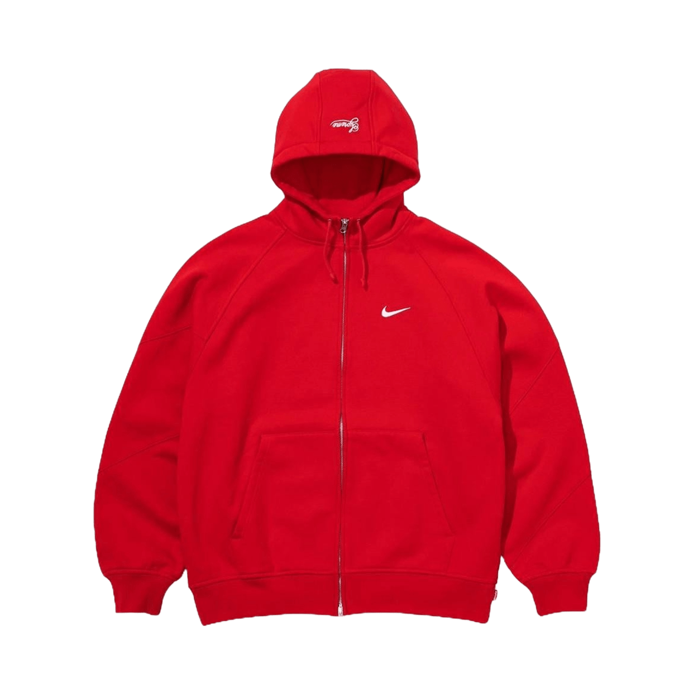 Supreme x Nike Zip-Up Hooded Sweatshirt 'Red' - Kick Game