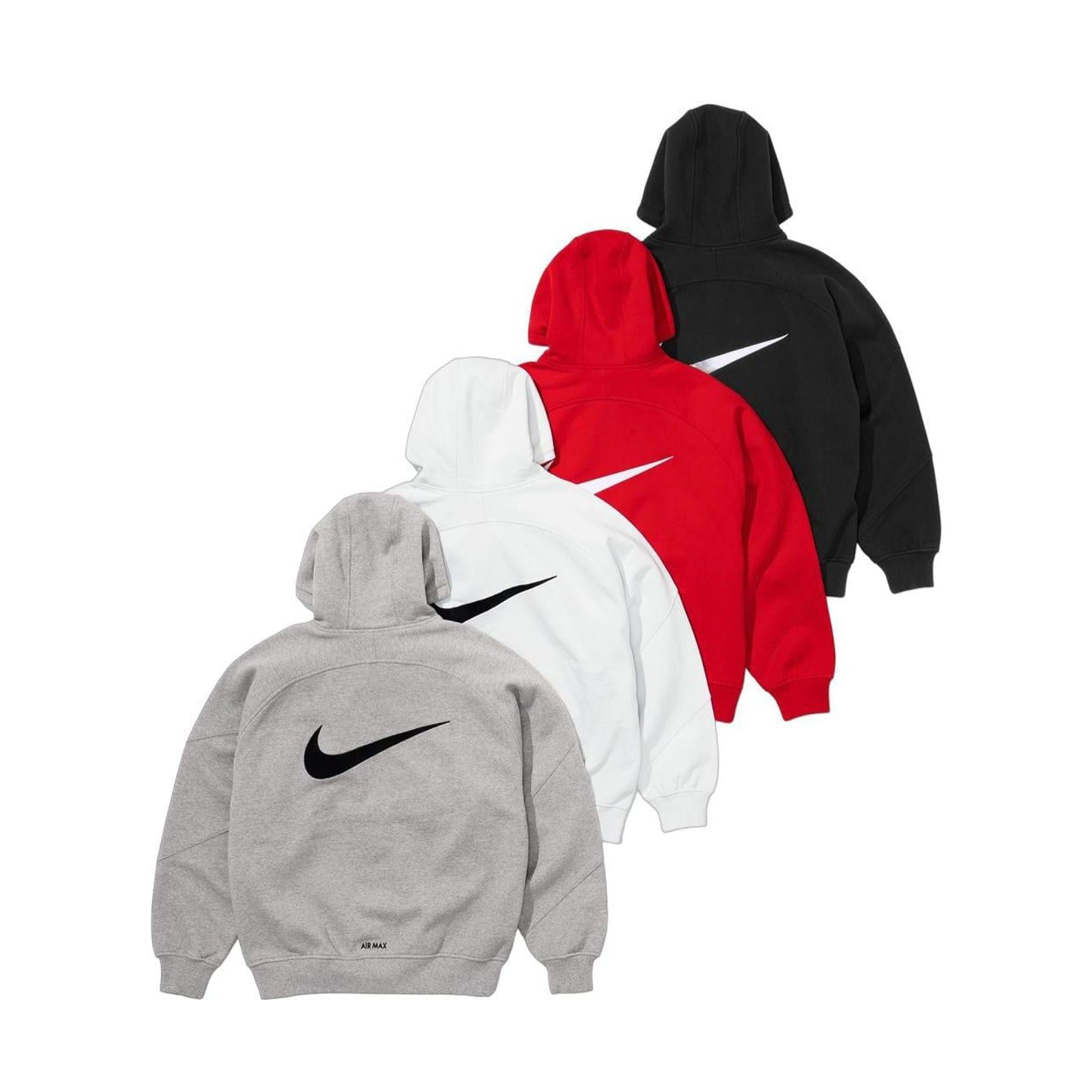 Supreme x Nike Zip-Up Hooded Sweatshirt 'Grey' - Kick Game