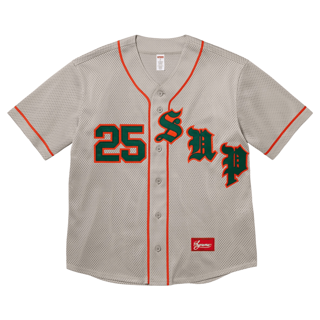 Supreme Old English Baseball Jersey 'Grey' - Kick Game