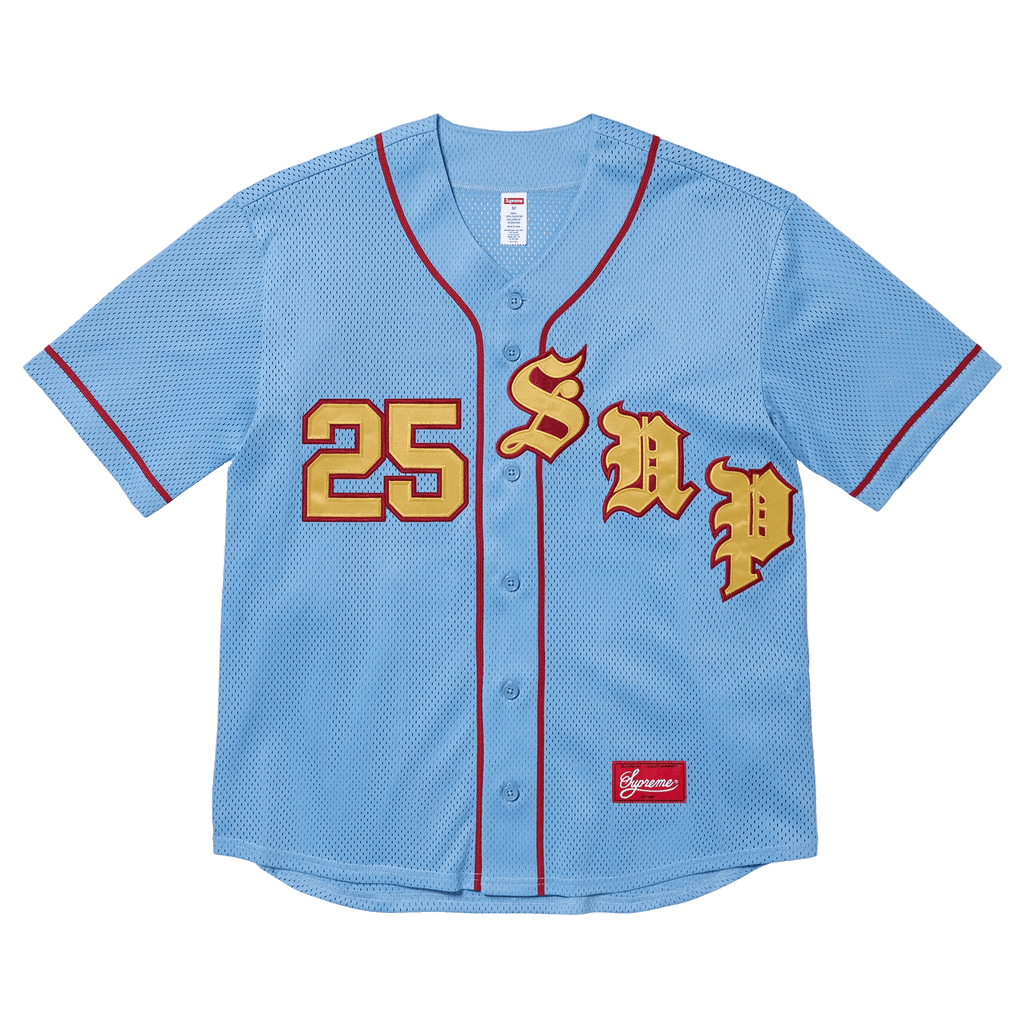 Supreme Old English Baseball Jersey 'Light Blue' - Kick Game